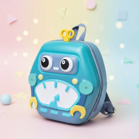 MiniBot – Stoer & Praktisch – Kinder Rugzak met Robot Design Groen Grijs | Educatief Speelgoed