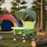 Toddler Camping Chair™   Comfortabel kamperen voor kinderen   Kampeerstoel Groen met zonneklep | Educatief Speelgoed