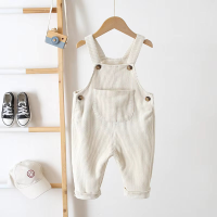 TinyTrend – Comfortabel en stijlvol – Ribstof Tuinbroek Beige / 95 (25–30 maanden / 95–100 cm) | Educatief Speelgoed