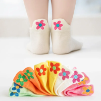 PlayfulToes – Kleurrijk & Zacht – Lage Kinder Sokjes (Set van 5) Bloem / 26 (5–8 jaar) | Educatief Speelgoed