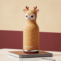 AnimalSip – Schattig & Praktisch – Kinder RVS Thermosfles met Dierenprint Herten | Educatief Speelgoed