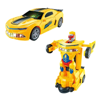Transformer Car™   Transformeren en rijden   speelgoedauto Gele Auto met Lampen en Transformer | Educatief Speelgoed