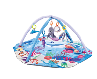 SensoryHaven – 8 in 1 Groei & Spel – Baby Speelkleed Oceaanblauw | Educatief Speelgoed