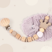 Personalized Pacifier Chain – Veilig & Stijlvol   Gepersonaliseerde fopspeenketting Bruin | Educatief Speelgoed