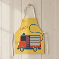 MiniChef™ – Speels & Vlekwerend – Kinder Schort M (5 8 jaar) / Brandweerwagen | Educatief Speelgoed