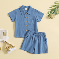 Mini Fashion™   Katoen Linnen Zomerset Jongens Blauw / 120 (2 3 jaar) | Educatief Speelgoed