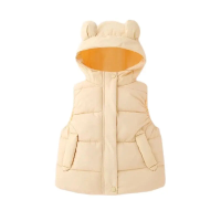 Mini Fashion™   Warm & Trendy   Bodywarmer Met Capuchon Licht Geel / 130 (6 jaar) | Educatief Speelgoed