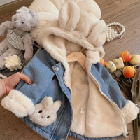 Girls Bunny Denim Coat – Warm & Comfort – Kinder Jas 110 (4–5 jaar) | Educatief Speelgoed