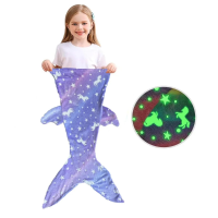 Mini Fashion™   Glow in the Dark   Zeemeermin Slaapzak Paars   Met Vin | Educatief Speelgoed