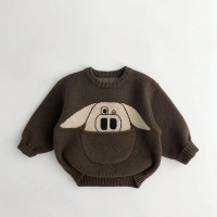 Mini Fashion™   Leuke Print met Buidel   Dieren Trui Bruin / 120 (5 jaar) | Educatief Speelgoed