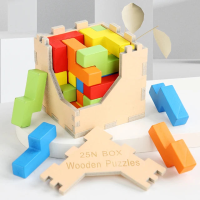 Woods™   Train je brein   3D Tetris Puzzel N Blokjes | Educatief Speelgoed
