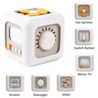Cube Senses Toy™   Leerzaam & Leuk   Kubus Zintuigen Speelgoed Beige kubus | Educatief Speelgoed
