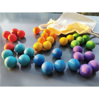 Rainbow Balls™ – Houten Ballen Regenboog 35 stuks (Ø 3.5Cm) | Educatief Speelgoed