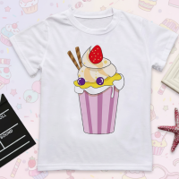 Boys & Girls Summer Tee – Comfort & Speels – Leuke Print Kinder T shirt Cupcake genot / 120 (6–7 jaar) | Educatief Speelgoed