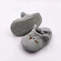 Mini Fashion™   Anti slip Zolen   Slofjes Grijs   Konijn / 17 (6 12 maanden) | Educatief Speelgoed