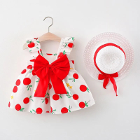 Mini Fashion™ – Zoet & Zomers – Fruit Jurk (incl. GRATIS strohoed) Rood / 100 (2–3 jaar) | Educatief Speelgoed
