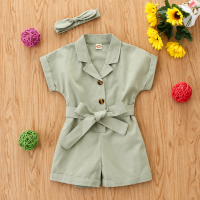 LittleLady – Elegant & Trends – Jumpsuit met Strik Tailleband Groen / 100 (3–4 jaar) | Educatief Speelgoed