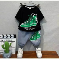 Mini Fashion™   Geschikt Voor De Zomer   Zomerset Jongens Zwarte Set / 110 | Educatief Speelgoed