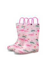 RainySteps – Gemakkelijk & Waterdicht – Regenlaarzen met Print & lus Flamingo's / 22 (12–18 maanden) | Educatief Speelgoed