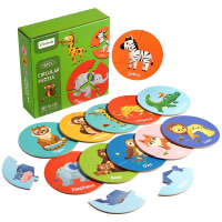 Dieren Match™ – Draai & Ontdek – 3 delige Puzzel Bosdieren | Educatief Speelgoed