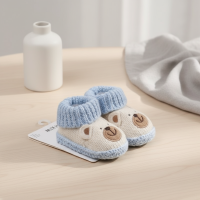 Mini Fashion – Gebreide Baby Sloffen (3 6 maanden) Beige Bear | Educatief Speelgoed
