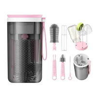 Bottle Cleaning Kit™   Handig voor onderweg   Baby flessenborstel & reiniger Roze | Educatief Speelgoed