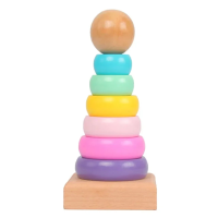 Rainbow Stacker™ – Kleurrijke Torenpret – Houten Satpeltoren Pastel | Educatief Speelgoed