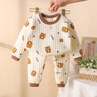 Mini Fashion™   Ultrazachte Katoencomfort   Peuter Pyjama Bruin / 100 ( 2 jaar) | Educatief Speelgoed