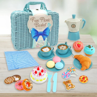 Tea Party Set – Zoet & Chic – Picknick Speelgoed Set Blauw | Educatief Speelgoed