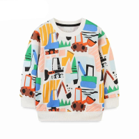 Mini Fashion™   Geweldige Printen   Sweater Wit   Graafmachine / 110 (4 jaar) | Educatief Speelgoed