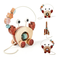 Mijn Hummeltje Crab Pull Toy™ – Spelen & Leren – Houten Krab | Educatief Speelgoed