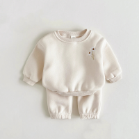 Mini Fashion™   Warm & Comfortabel   Trainingspak met Bloemenborduursel Beige / 90 (18 24 maanden) | Educatief Speelgoed