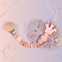 Personalized Pacifier Chain – Veilig & Stijlvol   Gepersonaliseerde fopspeenketting Lichtroze | Educatief Speelgoed