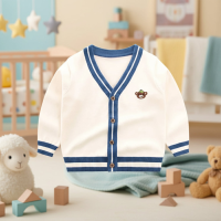 CozziWear – Warm & Trendy – Gebreid Vest met Beertjes Beige Wit / 100 (3 jaar) | Educatief Speelgoed