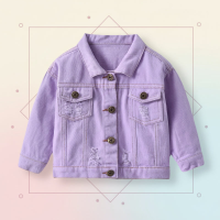 Candy Color Spijkerjas – Lichtgewicht Denim Jacket voor Kinderen Paars / 110 (3–4 jaar) | Educatief Speelgoed