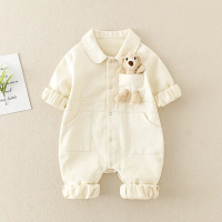 Mini Fashion™   Comfortabel & Stijlvol   Denim Jumpsuit Wit / 80 (9 12 maanden) | Educatief Speelgoed