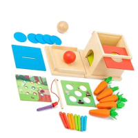 Smart Carrots –  Kleuren & Vormen – Houten Sorteer Speelgoed A   Volledige activiteitenbox met vissen en wortels | Educatief Speelgoed