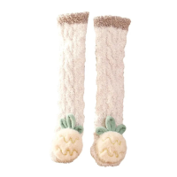 Mini Fashion™   Extra Warm   Lange Baby Sokjes Khaki Ananas / S (0–12 maanden) | Educatief Speelgoed