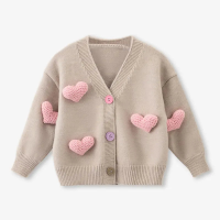 Mini Fashion™   Trendy & Comfortabel   Hartjes Trui Khaki / 110 (4 jaar) | Educatief Speelgoed