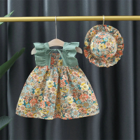 Mini Fashion™   Schattig Bloemen Ontwerp   Meiden Jurk met hoed Groen / 6 | Educatief Speelgoed