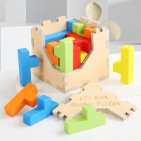 Woods™   Train je brein   3D Tetris Puzzel Y Blokjes | Educatief Speelgoed