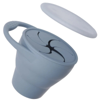Snackcup™   Gemakkelijk Mee te Nemen   Siliconen Inklapbare Beker Licht Blauw | Educatief Speelgoed
