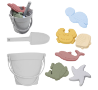 Silicone Beach Set™   Strandemmer Zandavontuur   Siliconen Strandset Grijs | Educatief Speelgoed