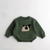 Mini Fashion™   Leuke Print met Buidel   Dieren Trui Groen / 120 (5 jaar) | Educatief Speelgoed