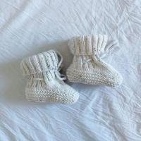 Mini Fashion™   Warm & Stijlvol   Gebreide Babyslofjes Wit / S (0 6 maanden) | Educatief Speelgoed