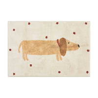 Little Haven™   Zacht & Comfortabel   Tapijt Met Teckelprint 60x40 cm | Educatief Speelgoed