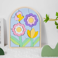 Woods™   Regenboogblokjes Magie   Puzzelblokken Bloem | Educatief Speelgoed