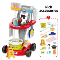CleanPlay – Leerzaam & Leuk – Speelgoed Schoonmaaktrolley Rood | Educatief Speelgoed