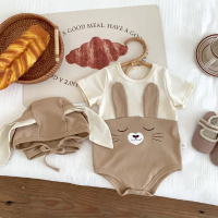 Mini Fashion™   Comfortabel Katoen   Babysuit Bruin   Korte mouwen / 73(6 12 maanden) | Educatief Speelgoed