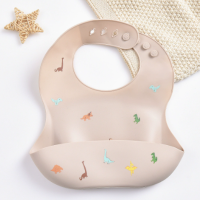 Silicone Bib   Waterdicht & Modieus   Silicone Baby Slabbetje Dinosaurus | Educatief Speelgoed